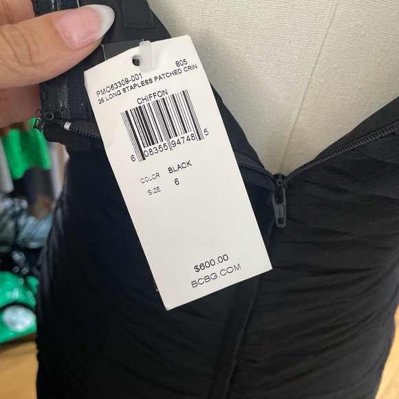 NWT BCBGMaxazria Strapless 100% Silk Crushed Velvet Beaded Dress MSRP $600 - Picture 3 of 8